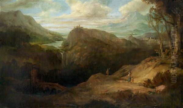 Ideale Gebirgs- Und Flusslandschaft Oil Painting by Friedrich von Amerling