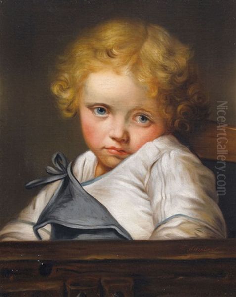 Knabe Am Tisch Oil Painting by Friedrich von Amerling