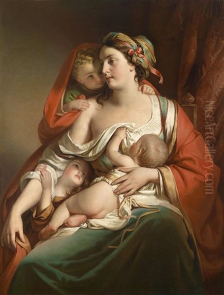 Caritas (kochin Katharina) Oil Painting by Friedrich von Amerling