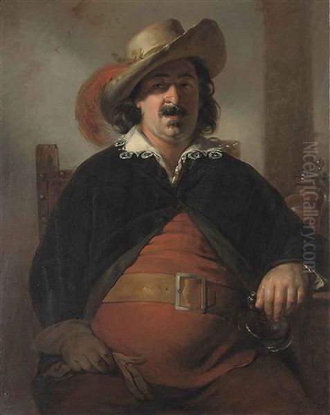 The Painter Ignaz Raffalt As Falstaff Oil Painting by Friedrich von Amerling