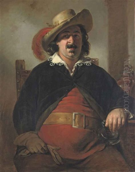 The Painter Ignaz Raffalt As Falstaff Oil Painting by Friedrich von Amerling