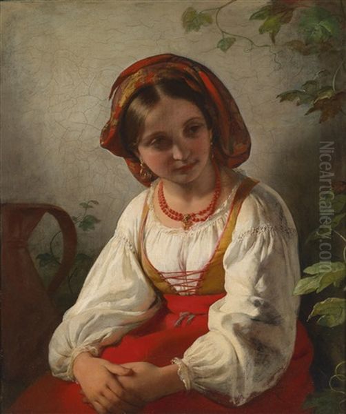 Junge Italienerin Oil Painting by Friedrich von Amerling