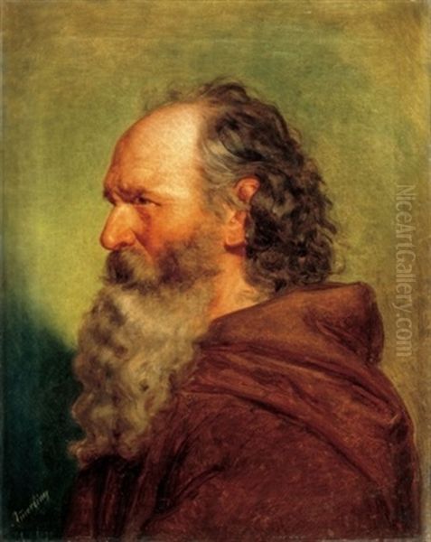 Szakallas Barat (monk With A Beard) Oil Painting by Friedrich von Amerling