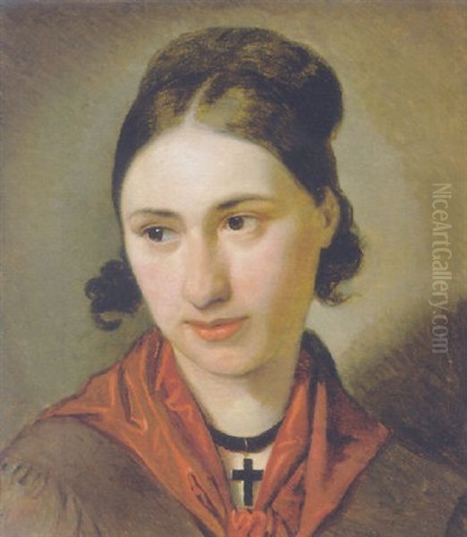 Bildnis Franziska Gassner, Die Braut Fuhrichs Oil Painting by Friedrich von Amerling