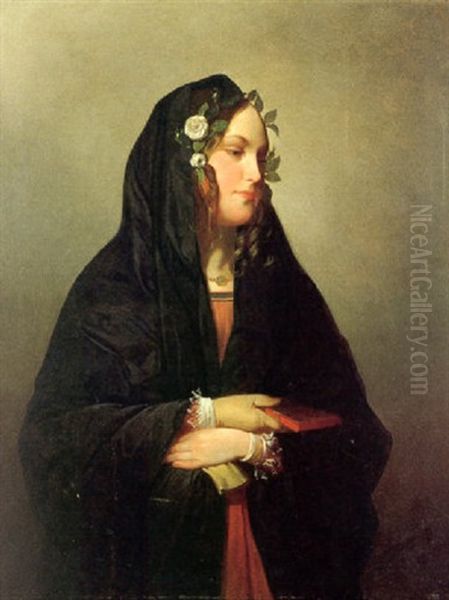 Junges Madchen Mit Gebetbuch by Friedrich von Amerling