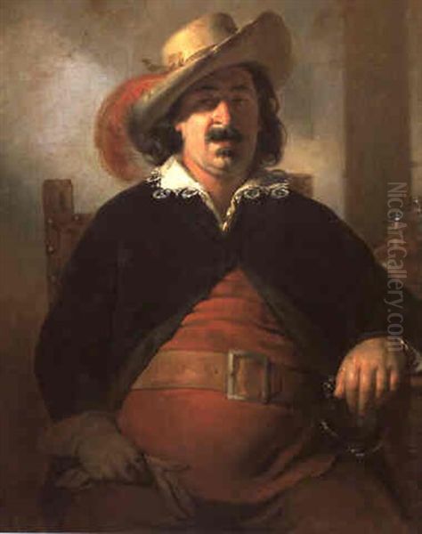 Portrat Des Malers Ignaz Raffalt Oil Painting by Friedrich von Amerling