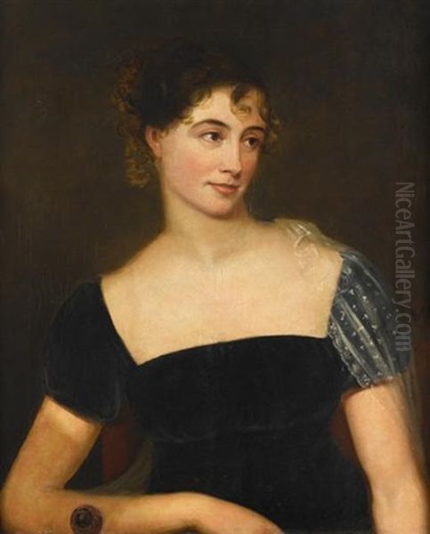 Portrait Of A Lady Believed To Be Betsy Mulford Sutliff (1792-1871) Oil Painting by Ezra Ames