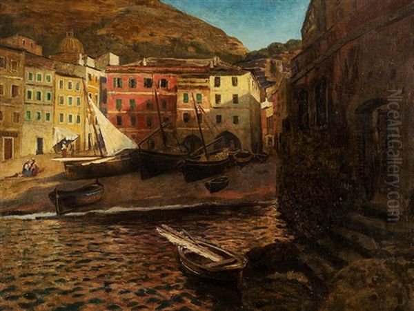 Vernazza/italy Oil Painting by Eduard Ameseder