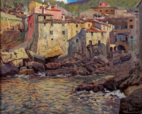 Ein Felsennest (telaro, Rivera) Oil Painting by Eduard Ameseder