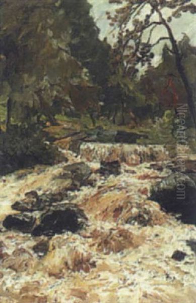 Der Wildbach Oil Painting by Eduard Ameseder