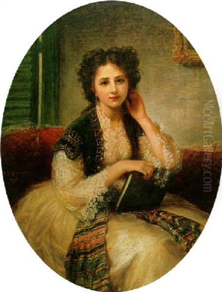 Mademoiselle Helene Cassavetti Oil Painting by Bernardo Amiconi