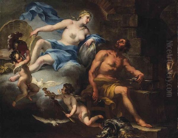 Venus At The Forge Of Vulcan Oil Painting by Jacopo Amigoni