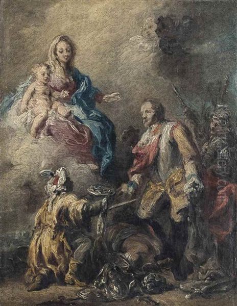 Madonna Della Vittoria - A Bozzetto Oil Painting by Jacopo Amigoni