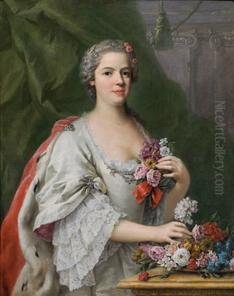 Adelige Dame Mit Blumenbouquet Oil Painting by Jacopo Amigoni