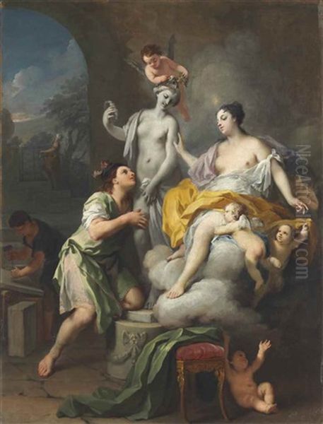 Pygmalion And Galatea Oil Painting by Jacopo Amigoni