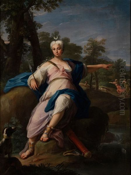 Die Jagdgottin Diana In Landschaft Oil Painting by Jacopo Amigoni