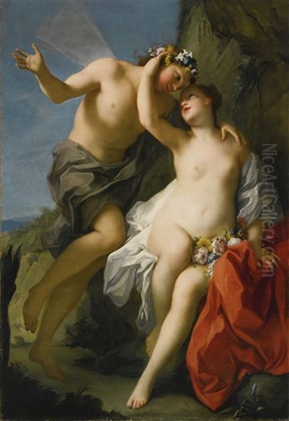 Flora And Zephyr Oil Painting by Jacopo Amigoni