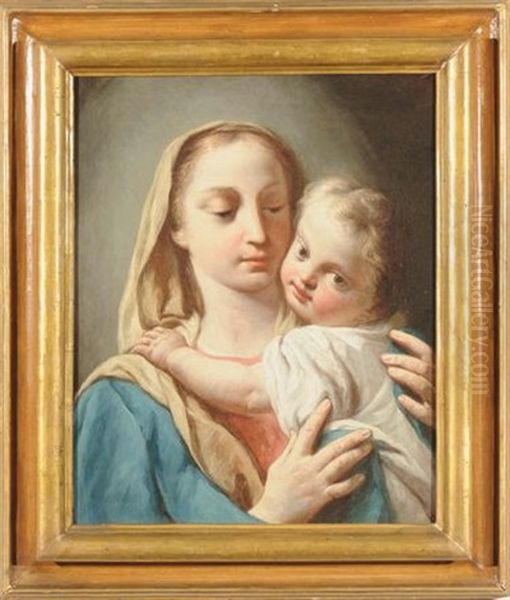 Madonna Con Bambino Oil Painting by Jacopo Amigoni