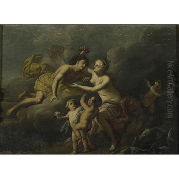 Zephyrus And Flora Oil Painting by Jacopo Amigoni