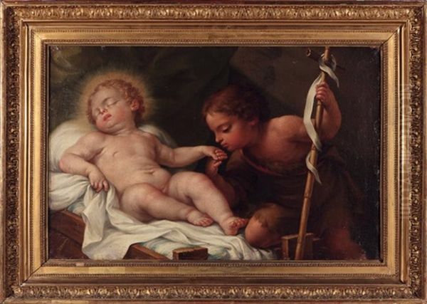 Saint Jean-baptiste Et L'enfant Jesus Oil Painting by Jacopo Amigoni