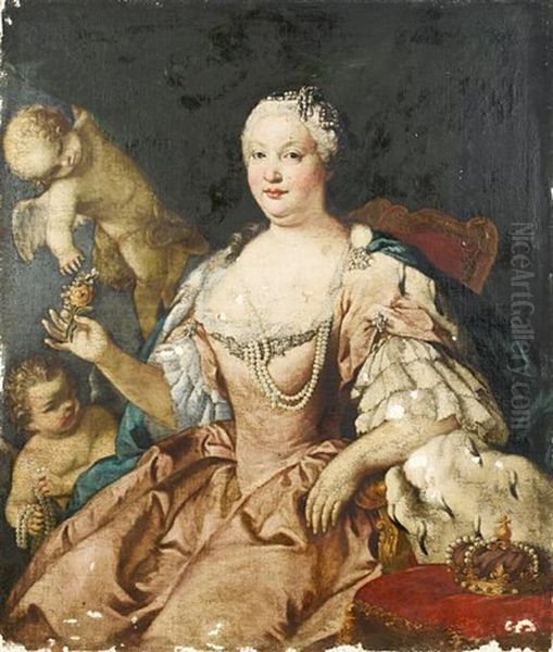 Portrait Of Maria Barbara Of Braganza Oil Painting by Jacopo Amigoni