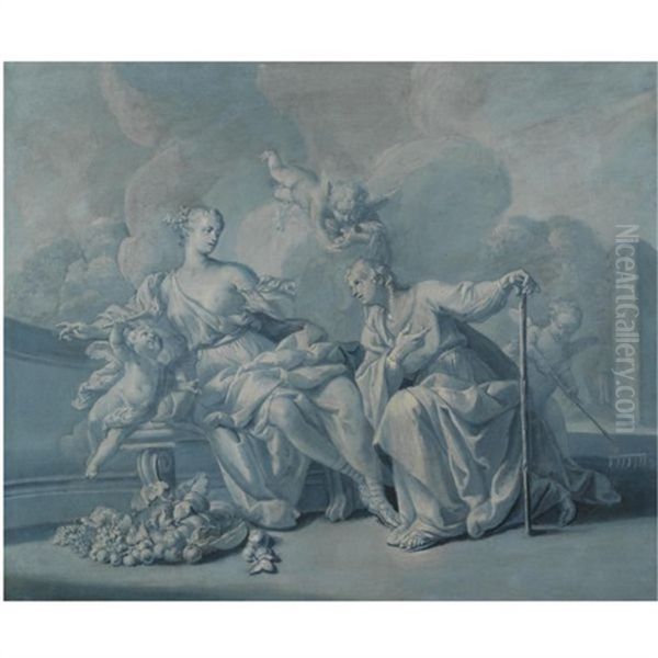 Vetrumnus And Pomona Oil Painting by Jacopo Amigoni