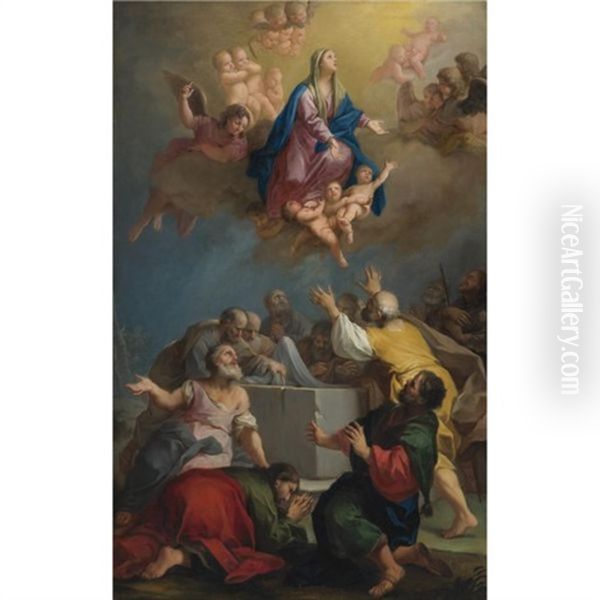 The Assumption Of The Virgin Oil Painting by Jacopo Amigoni