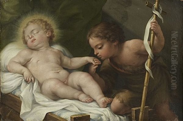 Saint Jean-baptiste Et L'enfant Jesus Oil Painting by Jacopo Amigoni