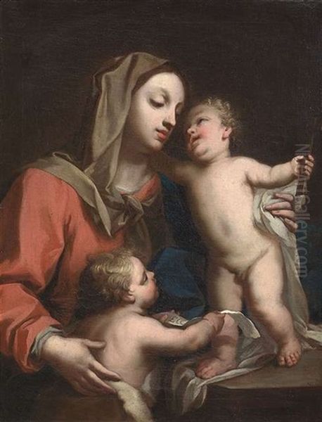 Maria Mit Dem Johannes Und Dem Jesusknaben Oil Painting by Jacopo Amigoni