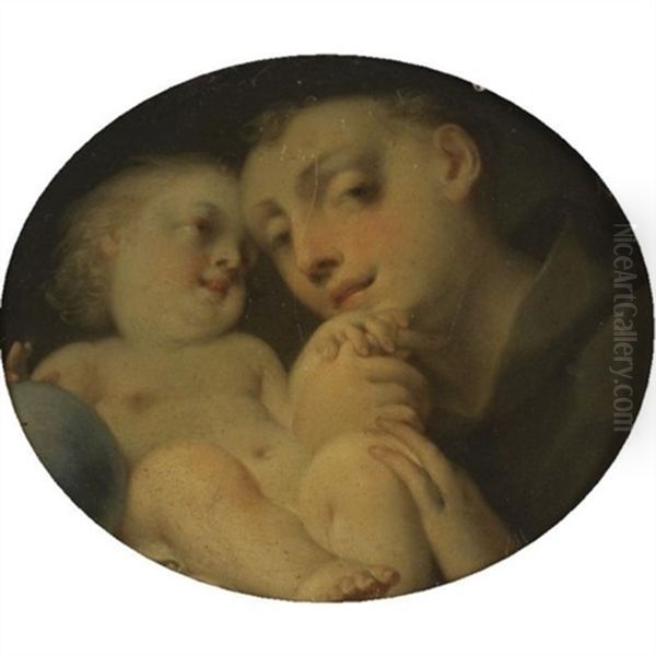 The Infant Christ With Saint Anthony Of Padua Oil Painting by Jacopo Amigoni