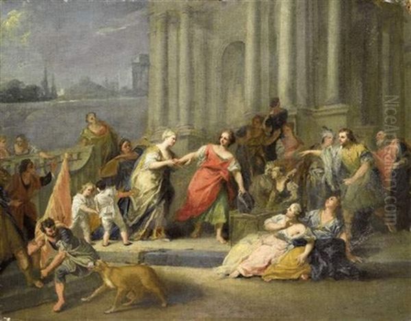 Achille Chez Les Filles De Lycomede by Jacopo Amigoni