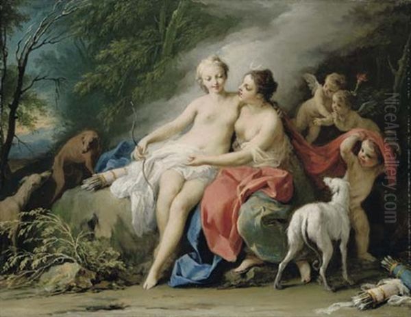 Jupiter And Callisto Oil Painting by Jacopo Amigoni