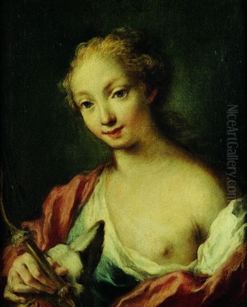 Portrait De Jeune Fille En Diane Oil Painting by Jacopo Amigoni