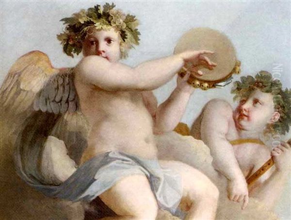 Putti Making Music Oil Painting by Jacopo Amigoni