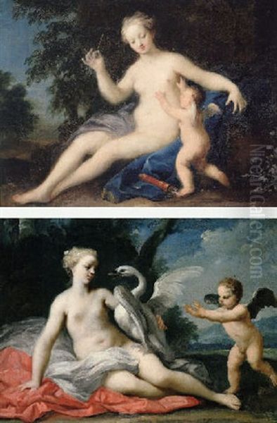 Venus And Cupid Oil Painting by Jacopo Amigoni