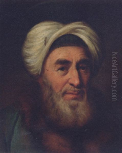 Portrait Of A Gentleman Dressed As A Turkish Potentate Oil Painting by Jacopo Amigoni