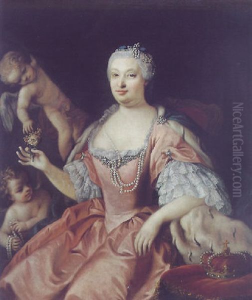 Retrato De Barbara De Braganza Oil Painting by Jacopo Amigoni