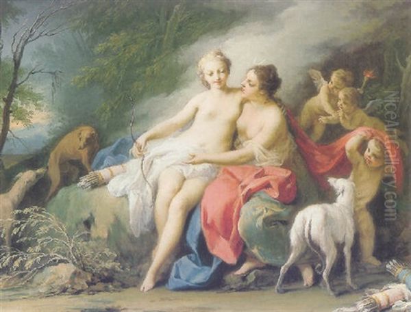 Jupiter And Callisto Oil Painting by Jacopo Amigoni