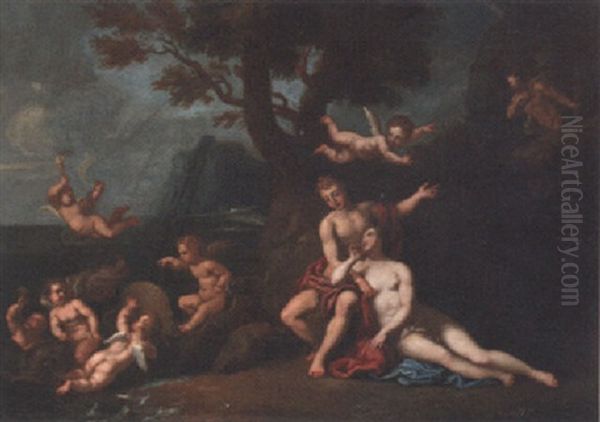 Galatea And Acis Discovered By Polyphemus by Jacopo Amigoni