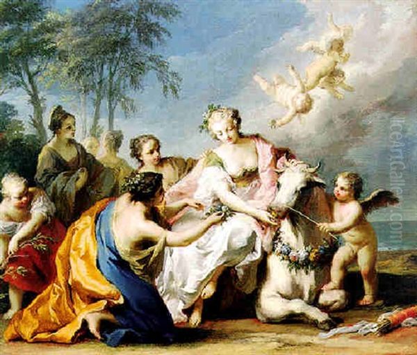 The Abduction Of Europa Oil Painting by Jacopo Amigoni