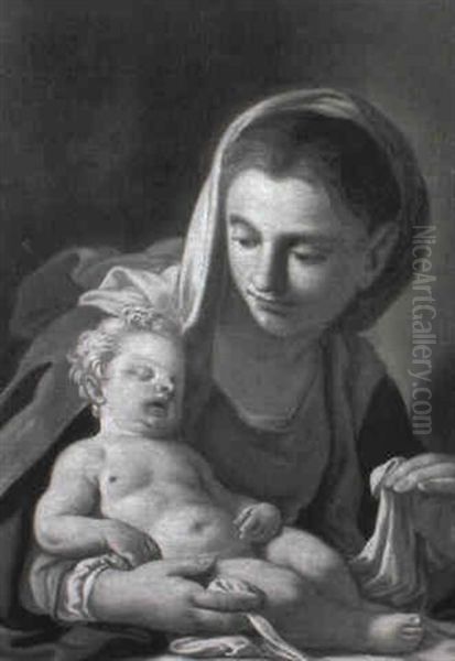 Madonna And Child Oil Painting by Jacopo Amigoni