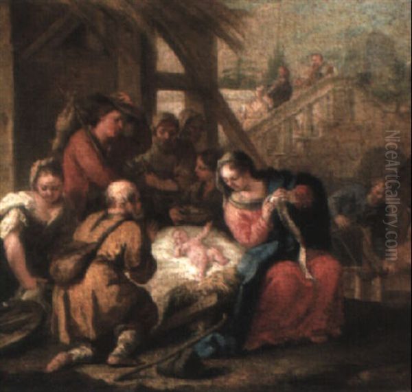 The Adoration Of The Shepherds Oil Painting by Jacopo Amigoni