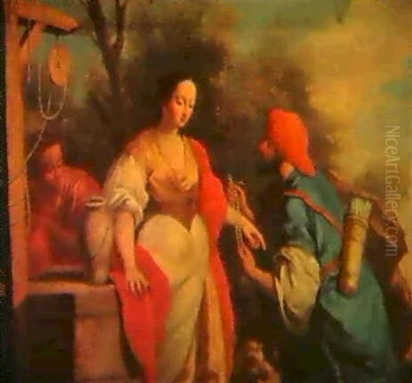 Rebecca Und Elieser Am Brunnen Oil Painting by Jacopo Amigoni