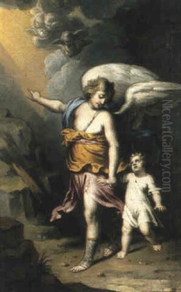 Tobias Und Der Erzengel Raphael Oil Painting by Jacopo Amigoni