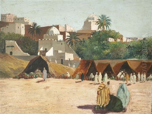 Campamento Arabe Oil Painting by Giuseppe Amisani