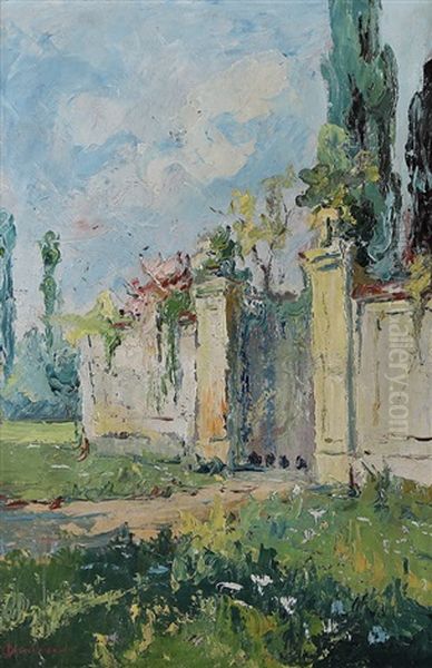 L'entrata Della Villa Oil Painting by Giuseppe Amisani