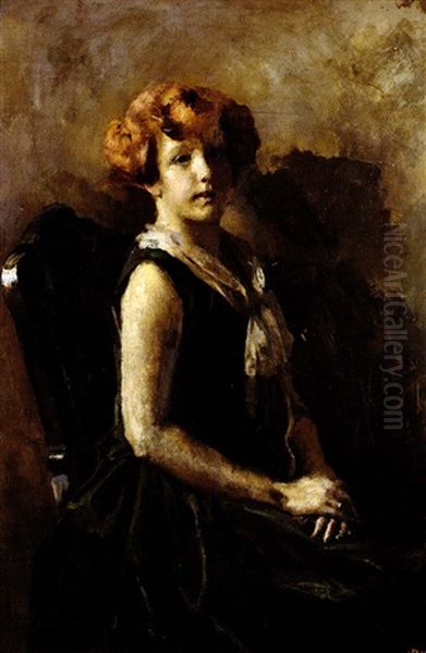 Ritratto Femminiile Oil Painting by Giuseppe Amisani