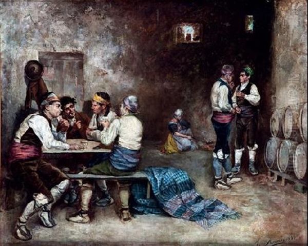 Escena De Taberna Oil Painting by Antonio Amoros Botella