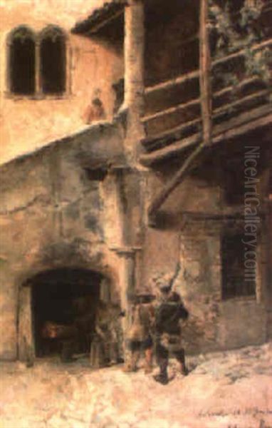 Torre Del Aguilera En Roma Oil Painting by Antonio Amoros Botella