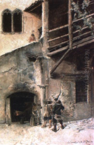 Torre Del Aguilera En Roma Oil Painting by Antonio Amoros Botella